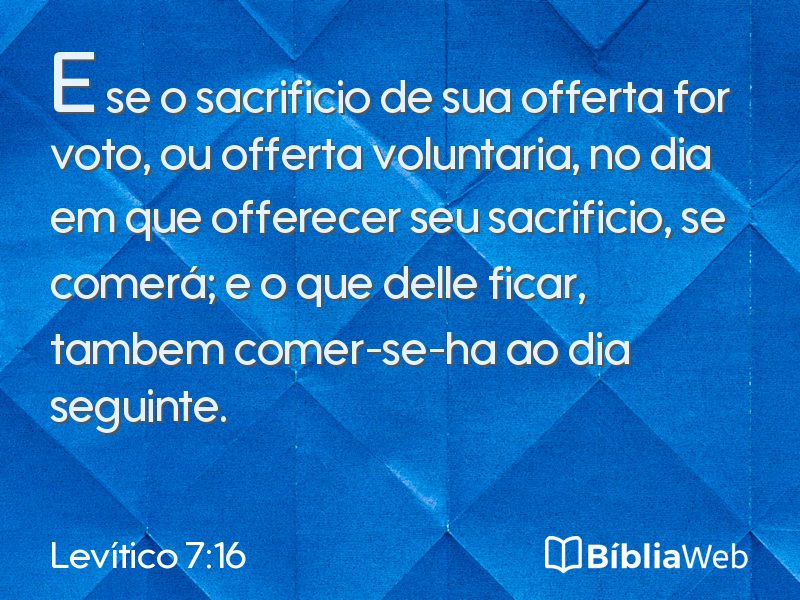 Levítico 7:16 em imagem para compartilhar