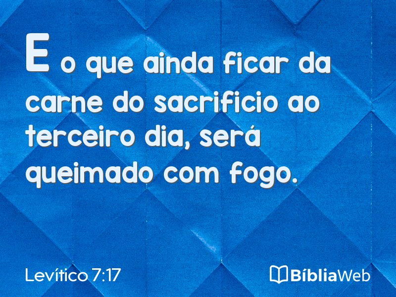 Levítico 7:17 em imagem para compartilhar