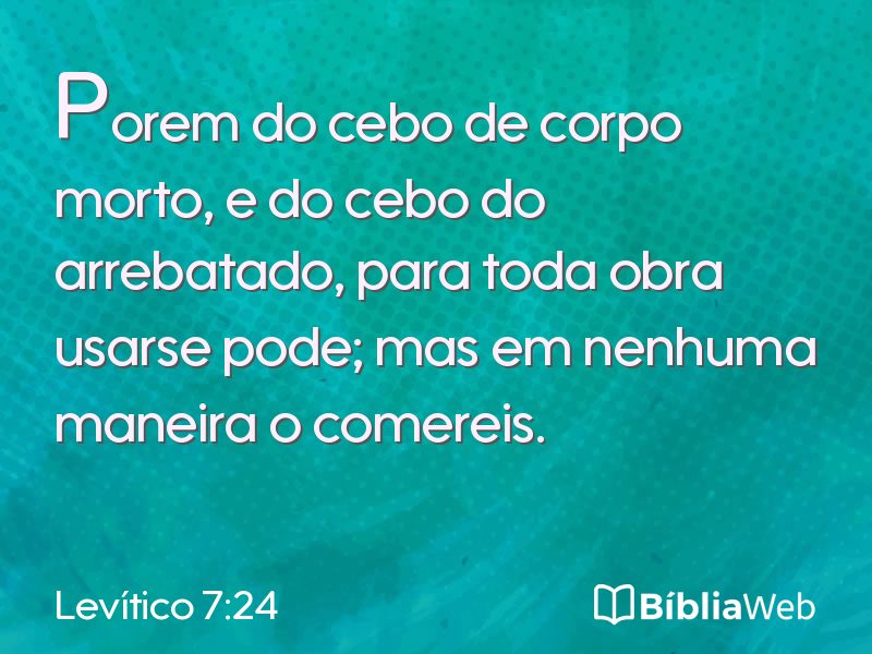 Levítico 7:24 em imagem para compartilhar