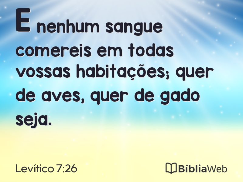 Levítico 7:26 em imagem para compartilhar