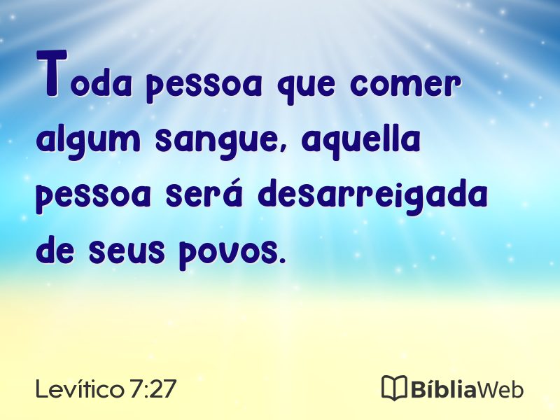 Levítico 7:27 em imagem para compartilhar