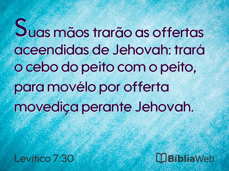 Levítico 7:30 em imagem para compartilhar