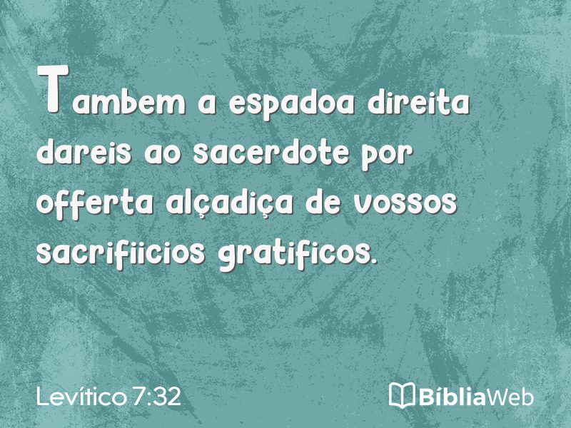 Levítico 7:32 em imagem para compartilhar
