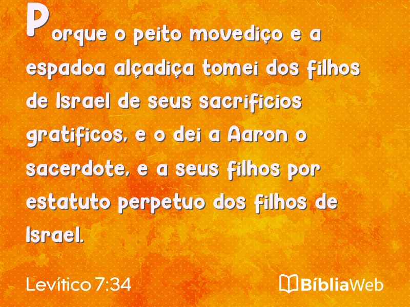 Levítico 7:34 em imagem para compartilhar