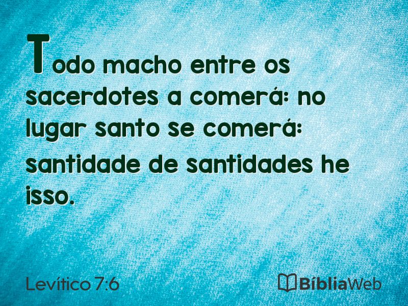 Levítico 7:6 em imagem para compartilhar