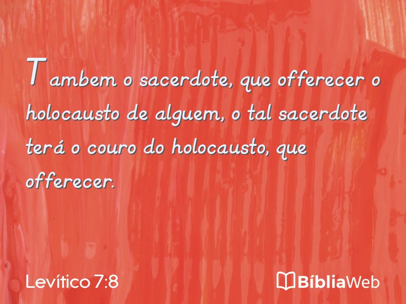 Levítico 7:8 em imagem para compartilhar