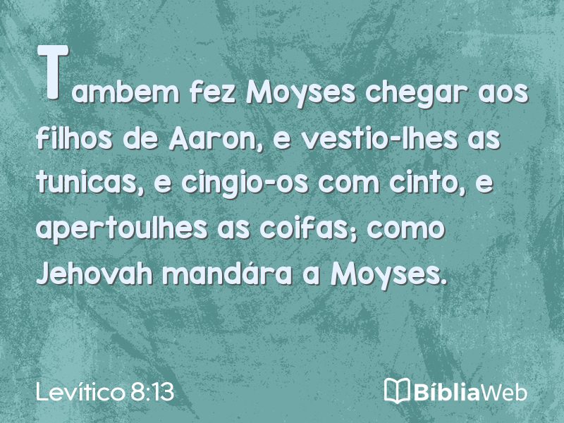 Levítico 8:13 em imagem para compartilhar