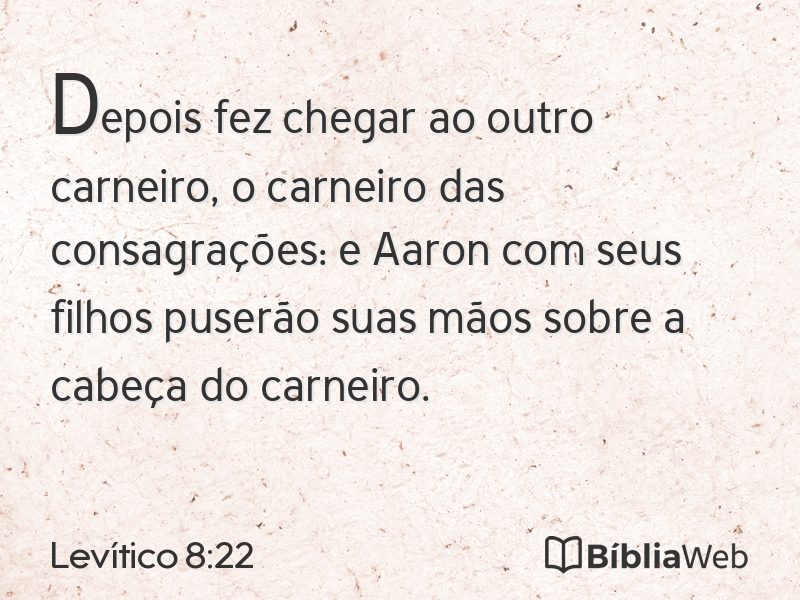 Levítico 8:22 em imagem para compartilhar