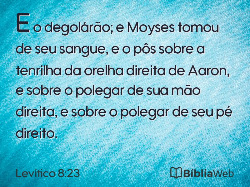 Levítico 8:23 em imagem para compartilhar