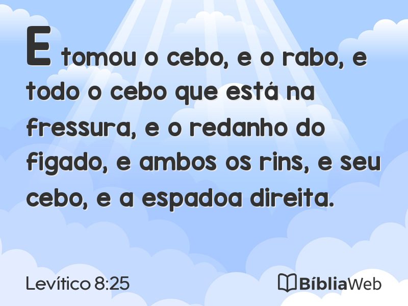 Levítico 8:25 em imagem para compartilhar