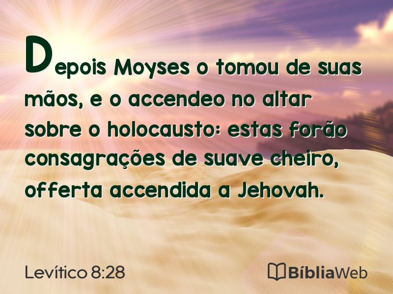 Levítico 8:28 em imagem para compartilhar