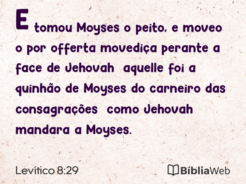 Levítico 8:29 em imagem para compartilhar