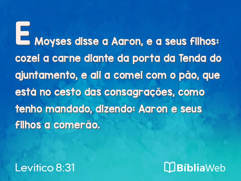 Levítico 8:31 em imagem para compartilhar