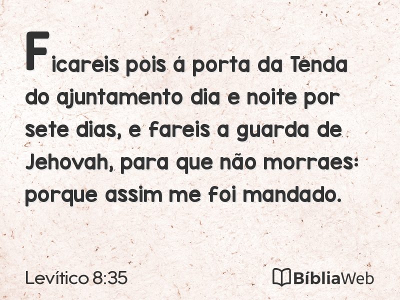 Levítico 8:35 em imagem para compartilhar