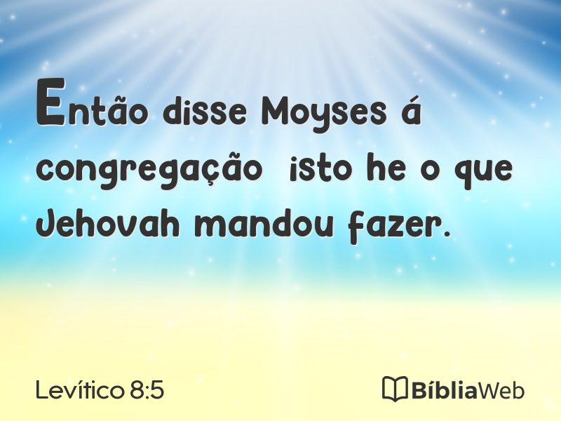 Levítico 8:5 em imagem para compartilhar