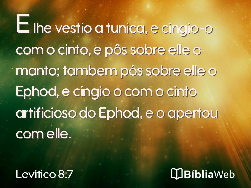 Levítico 8:7 em imagem para compartilhar