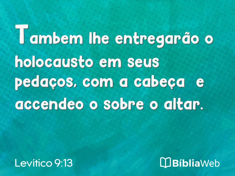 Levítico 9:13 em imagem para compartilhar