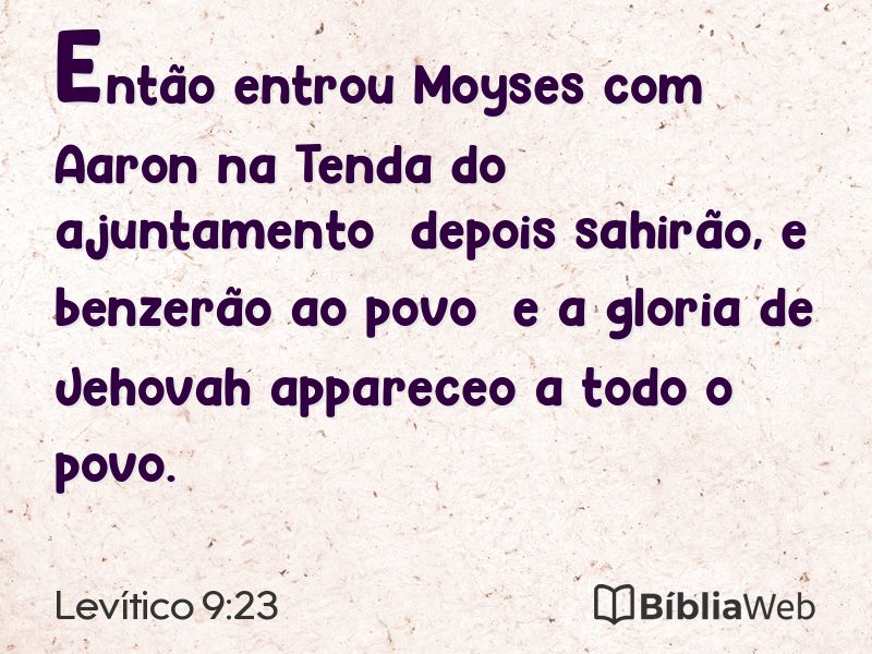 Levítico 9:23 em imagem para compartilhar