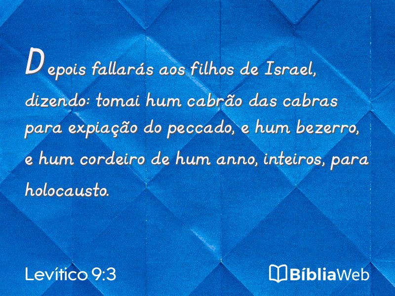 Levítico 9:3 em imagem para compartilhar