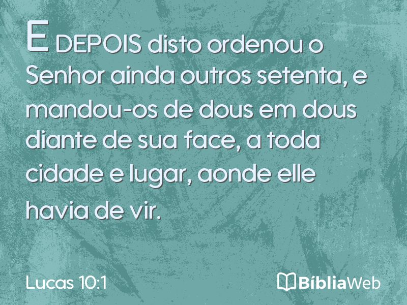Lucas 10:1 em imagem para compartilhar