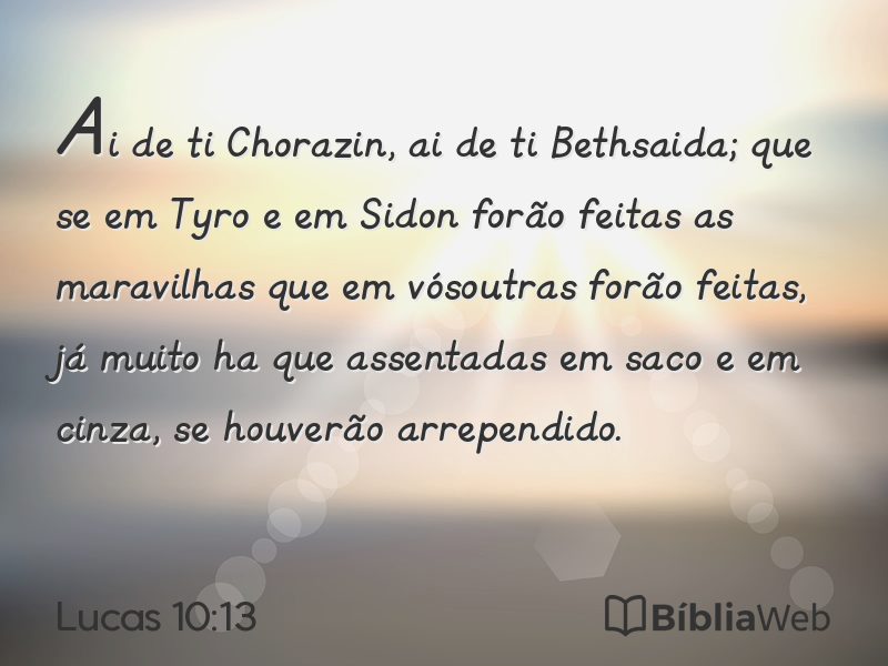Lucas 10:13 em imagem para compartilhar