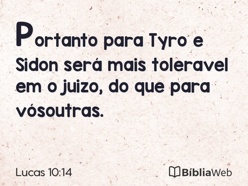 Lucas 10:14 em imagem para compartilhar