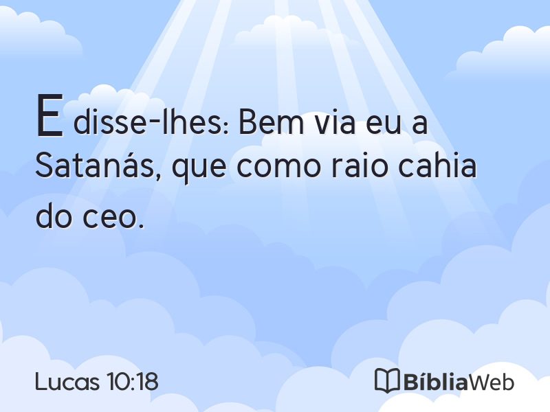 Lucas 10:18 em imagem para compartilhar