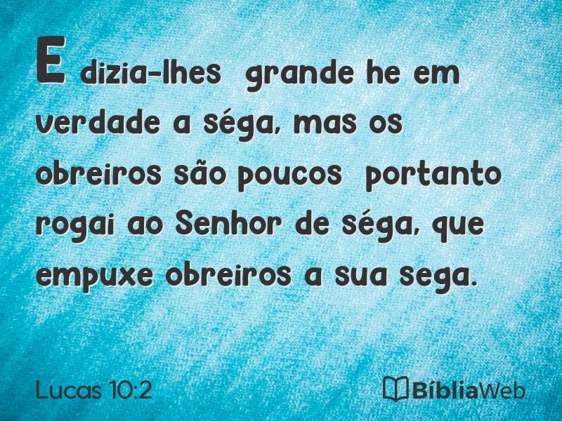 Lucas 10:2 em imagem para compartilhar