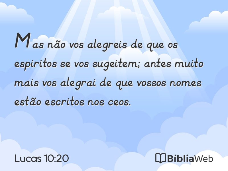 Lucas 10:20 em imagem para compartilhar
