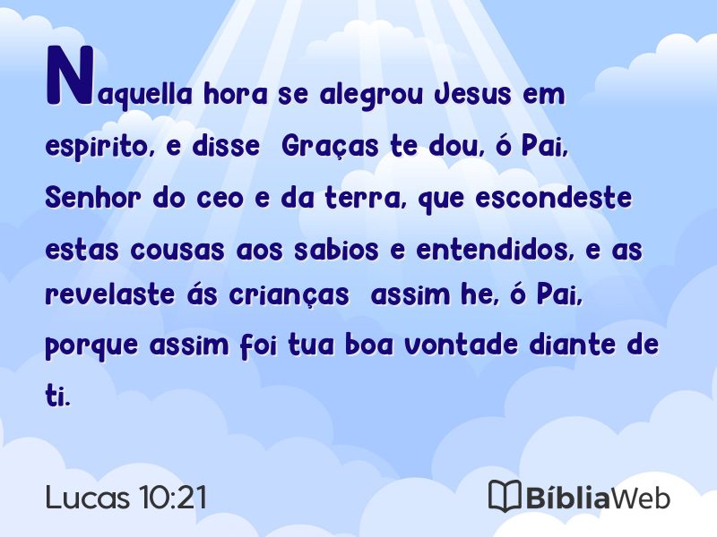 Lucas 10:21 em imagem para compartilhar