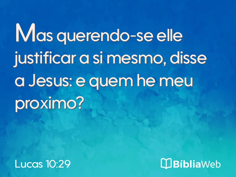 Lucas 10:29 em imagem para compartilhar