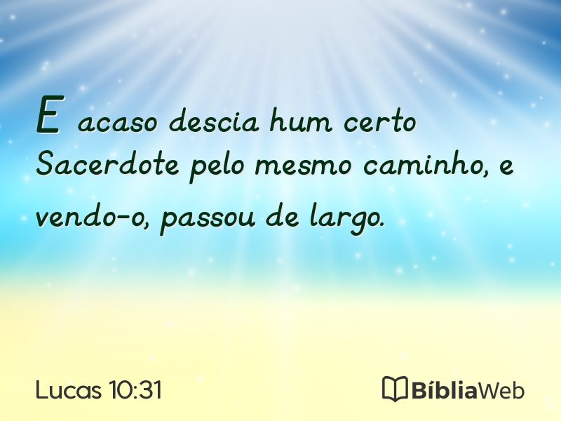 Lucas 10:31 em imagem para compartilhar