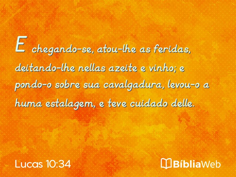 Lucas 10:34 em imagem para compartilhar