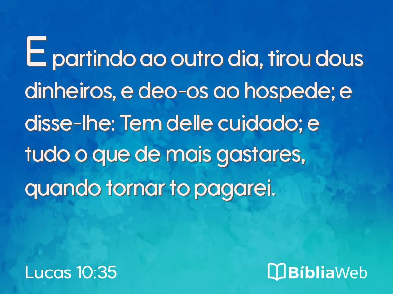 Lucas 10:35 em imagem para compartilhar