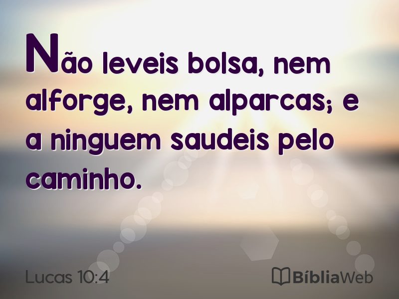 Lucas 10:4 em imagem para compartilhar