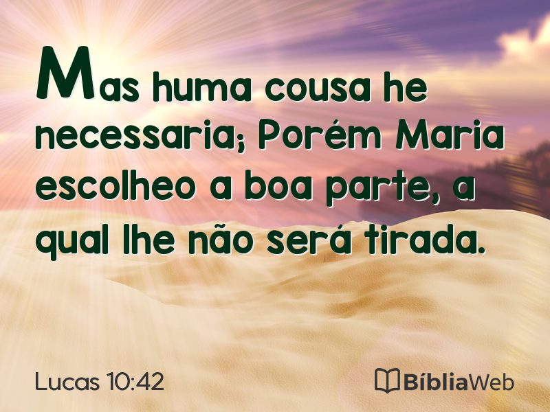 Lucas 10:42 em imagem para compartilhar
