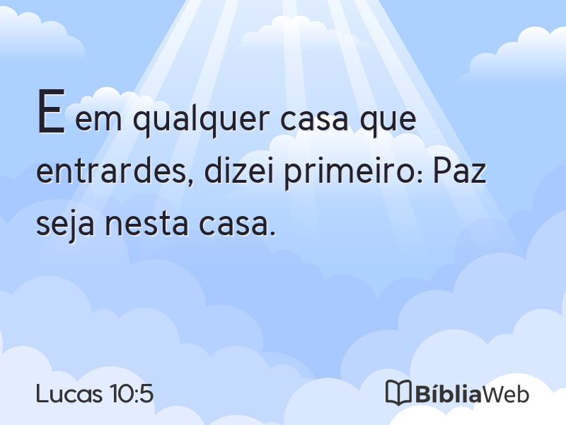 Lucas 10:5 em imagem para compartilhar