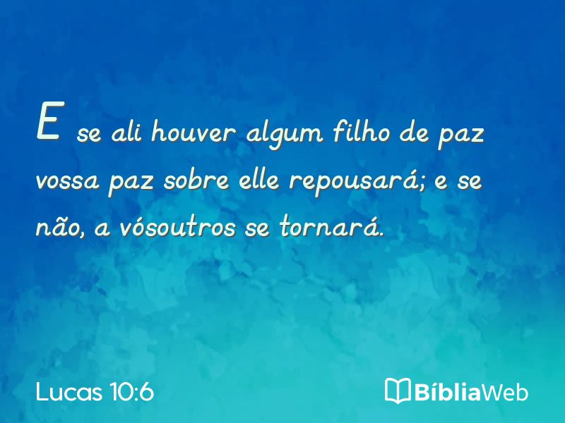 Lucas 10:6 em imagem para compartilhar
