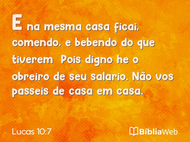 Lucas 10:7 em imagem para compartilhar