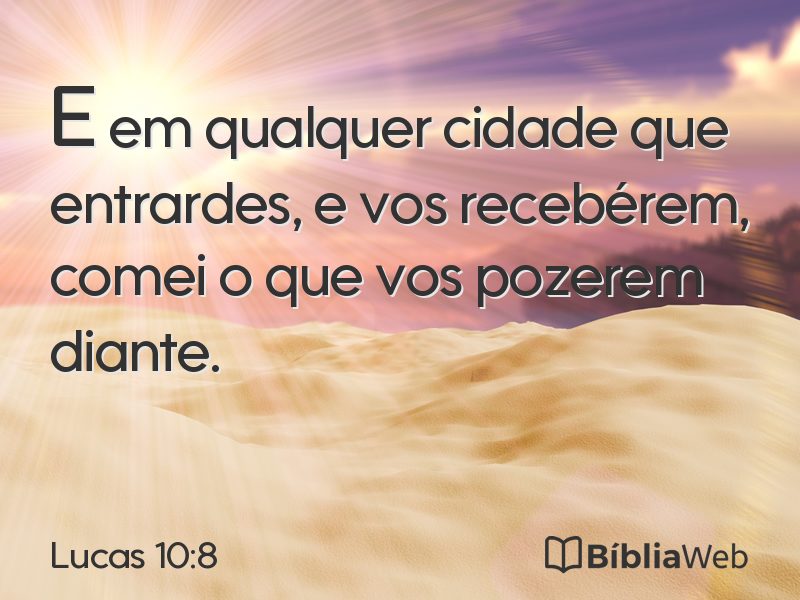 Lucas 10:8 em imagem para compartilhar