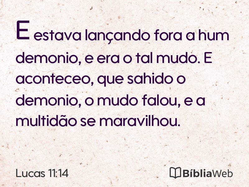 Lucas 11:14 em imagem para compartilhar