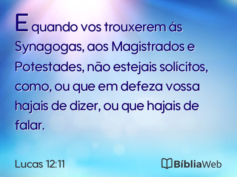 Lucas 12:11 em imagem para compartilhar
