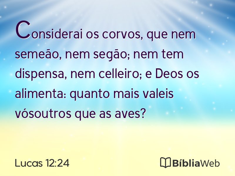 Lucas 12:24 em imagem para compartilhar