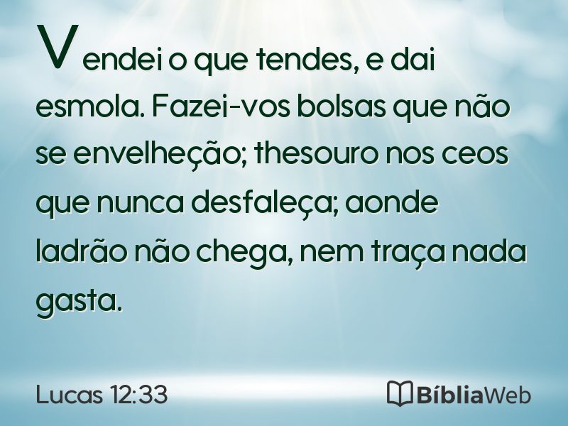 Lucas 12:33 em imagem para compartilhar