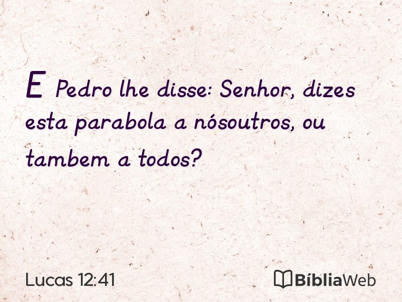 Lucas 12:41 em imagem para compartilhar