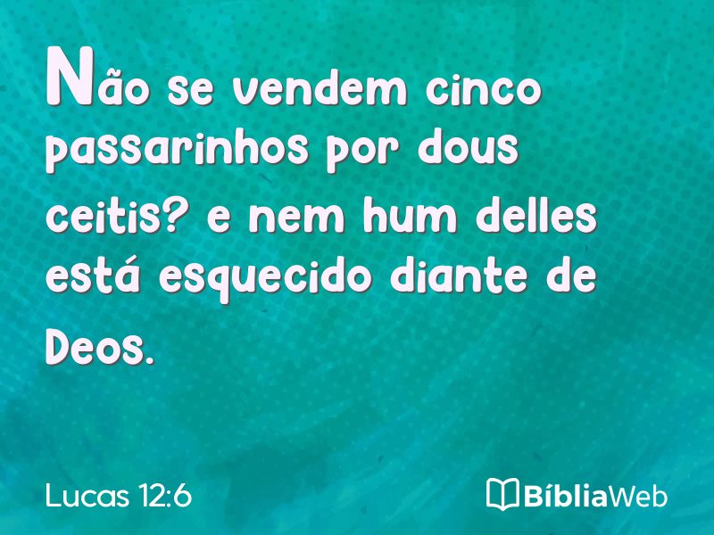 Lucas 12:6 em imagem para compartilhar