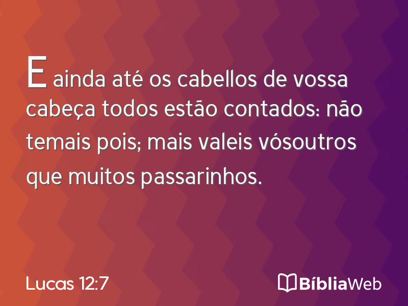 Lucas 12:7 em imagem para compartilhar