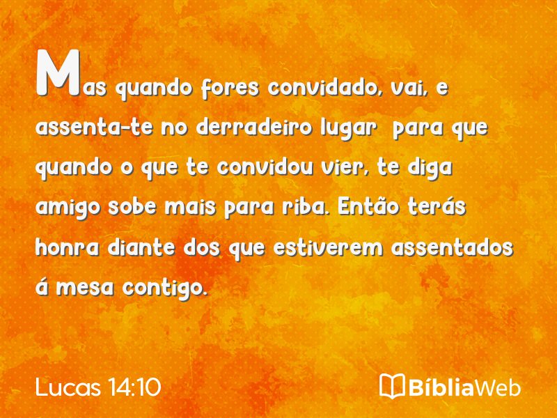 Lucas 14:10 em imagem para compartilhar