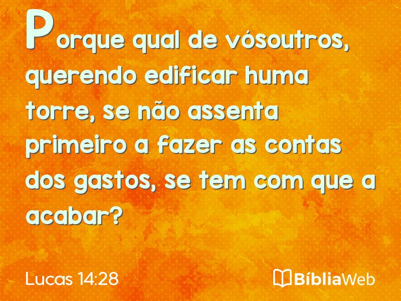 Lucas 14:28 em imagem para compartilhar