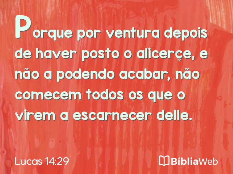 Lucas 14:29 em imagem para compartilhar